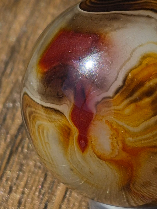 Madagascar Agate Alignment Sphere 🧡🖤🤎
