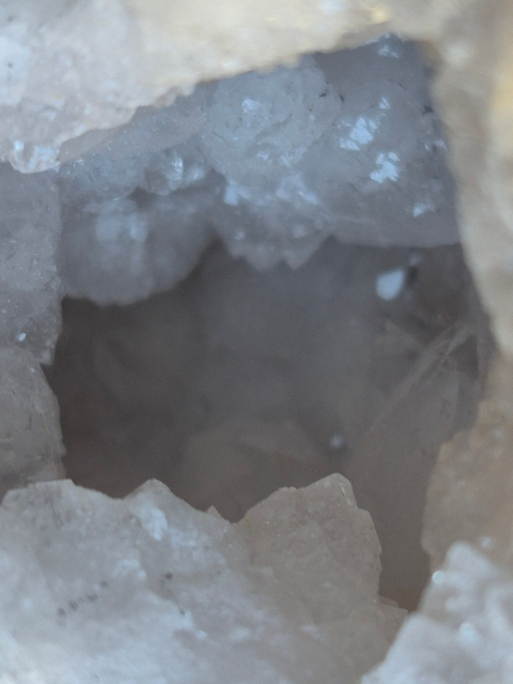 🤍 White Quartz Geode-Half ✨ Specimen No. 012