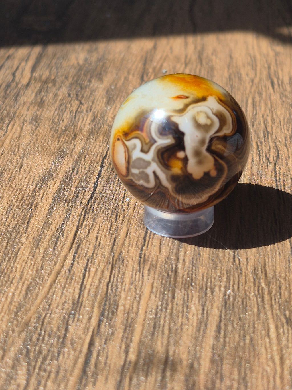 Madagascar Agate Alignment Sphere 🧡🖤🤎