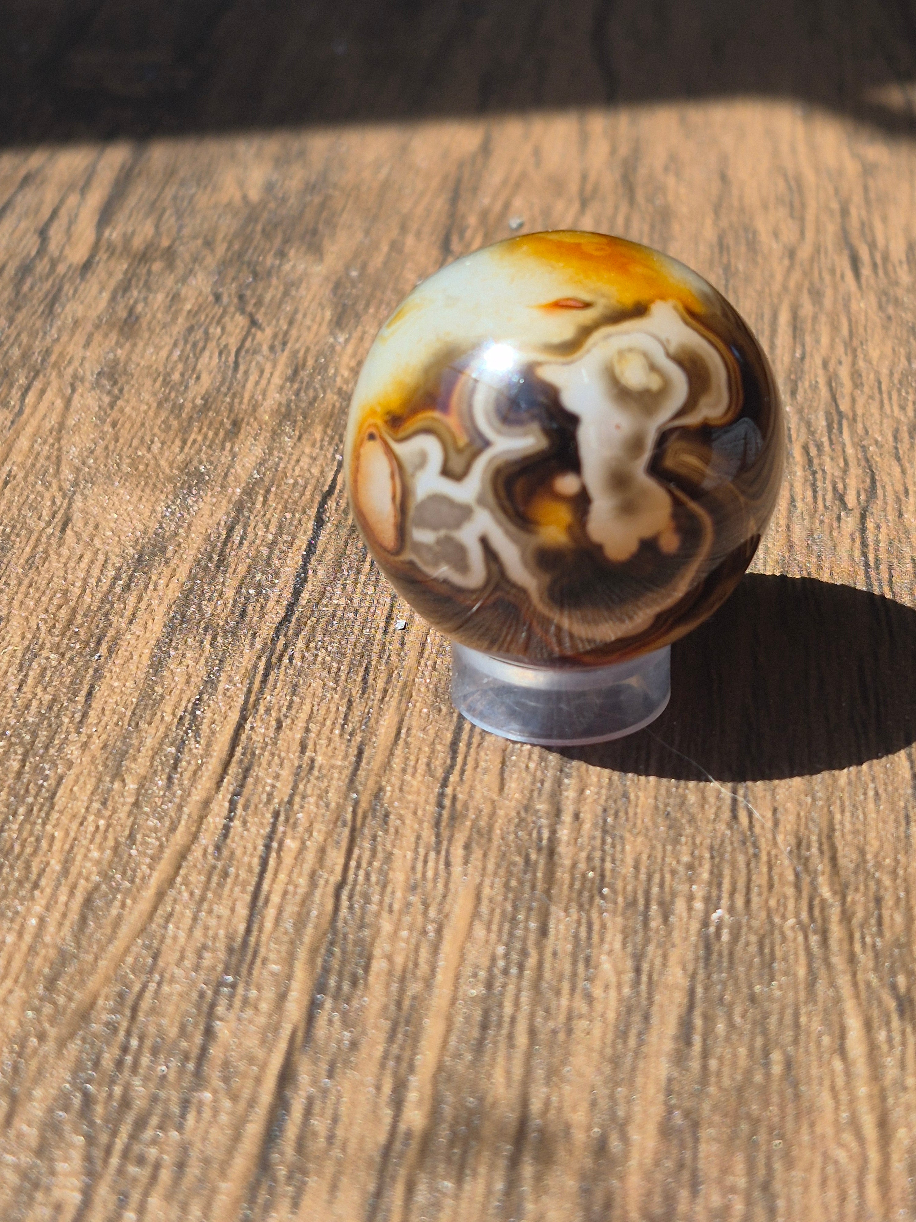 Madagascar Agate Alignment Sphere 🧡🖤🤎