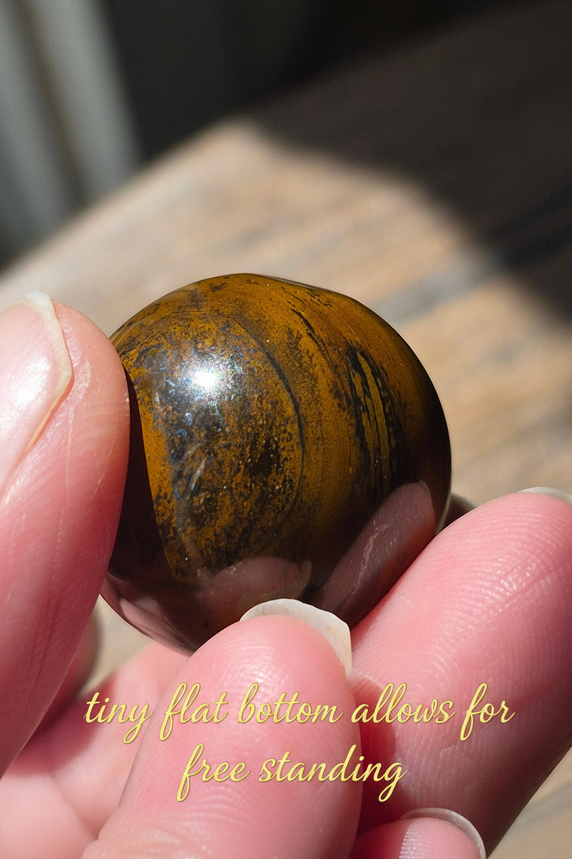 Self-Standing Mini Tiger's Eye Sphere 🐅🟠