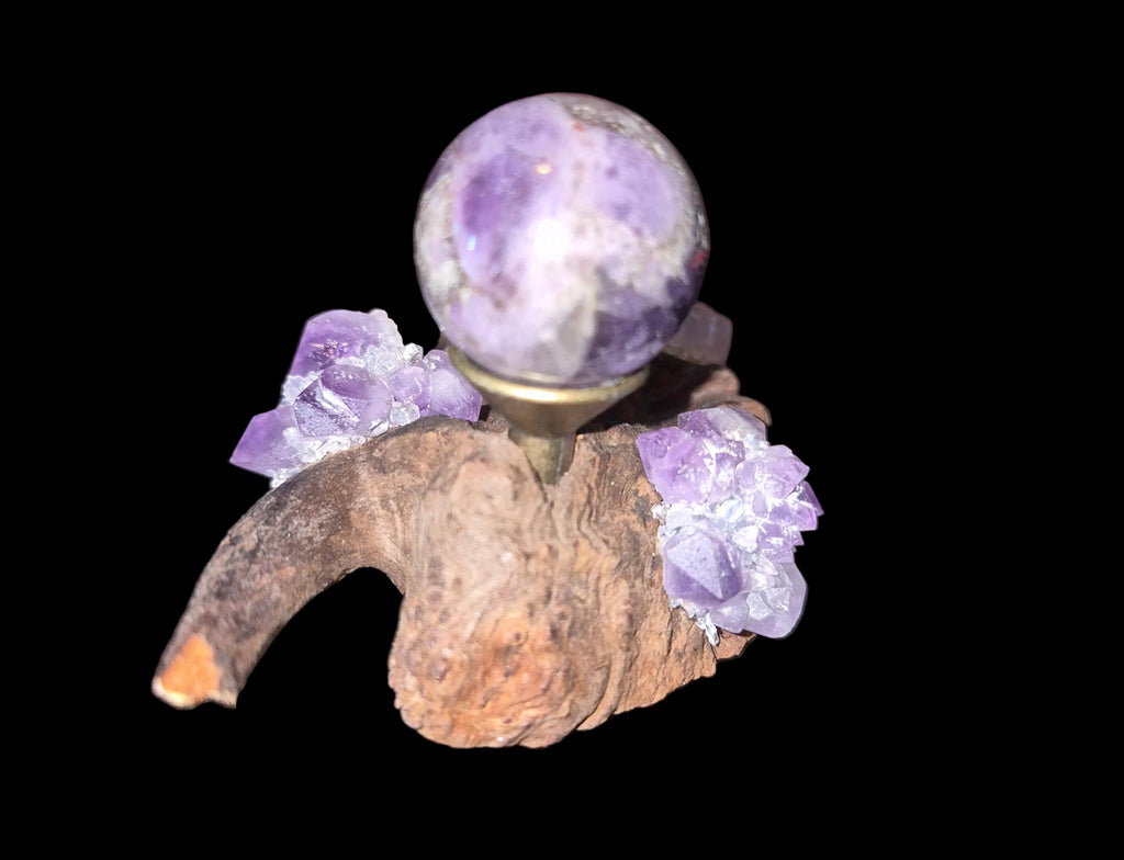 🧚‍♀️✨ Amethyst Fairy Garden Sphere Holder ✨🧚‍♀️