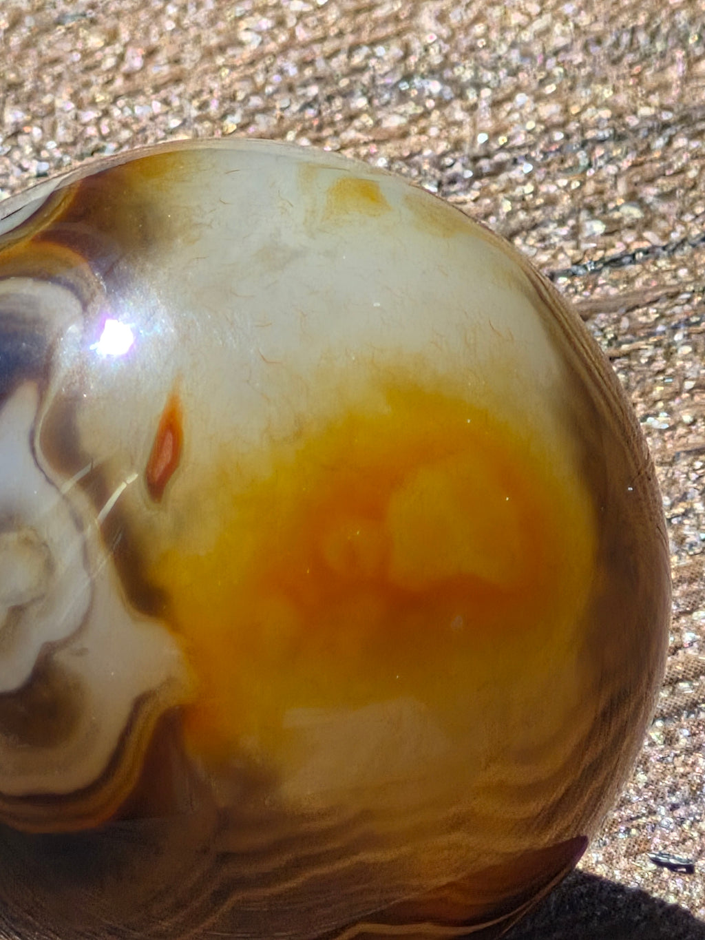 Madagascar Agate Alignment Sphere 🧡🖤🤎
