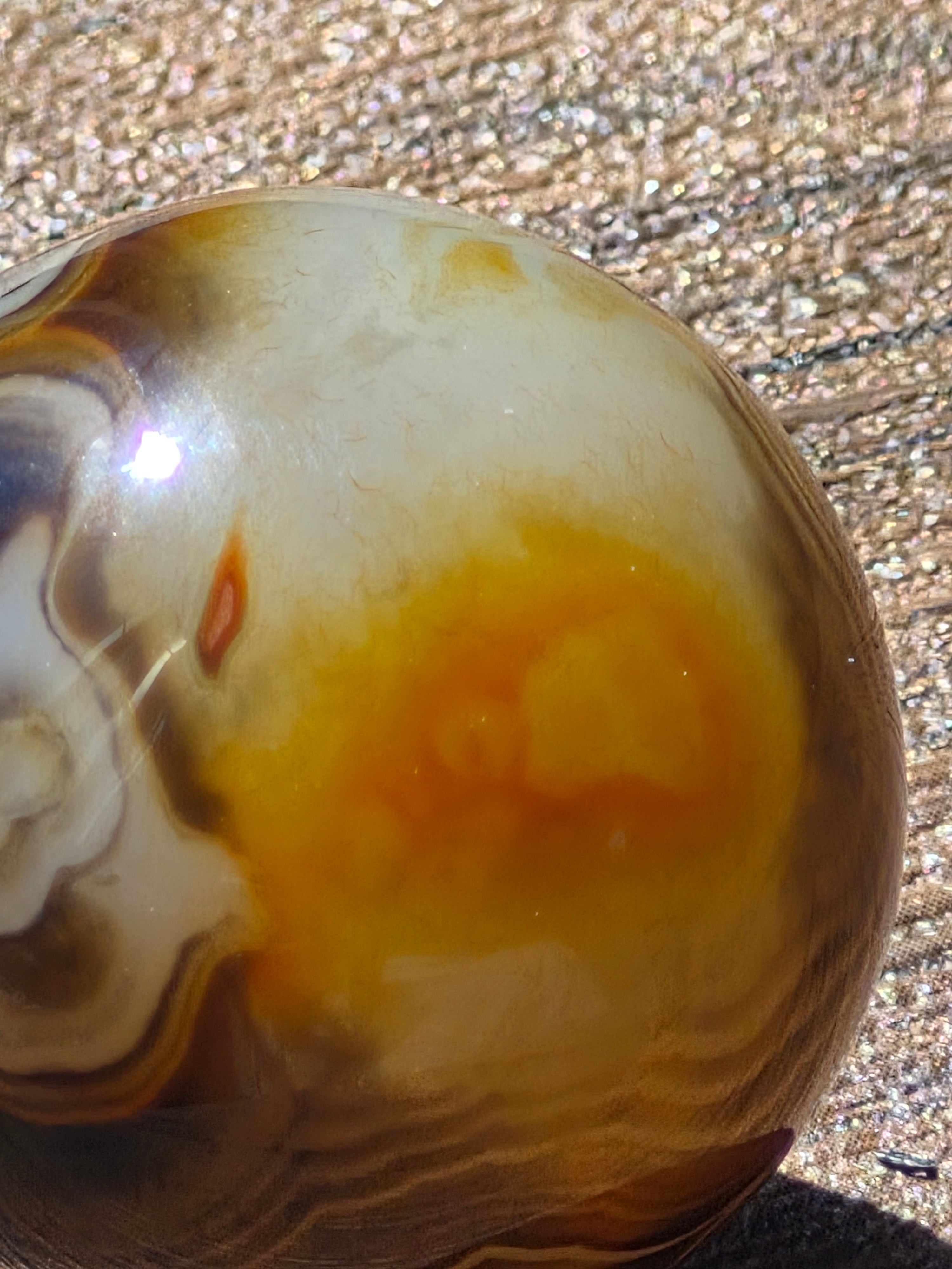 Madagascar Agate Alignment Sphere 🧡🖤🤎