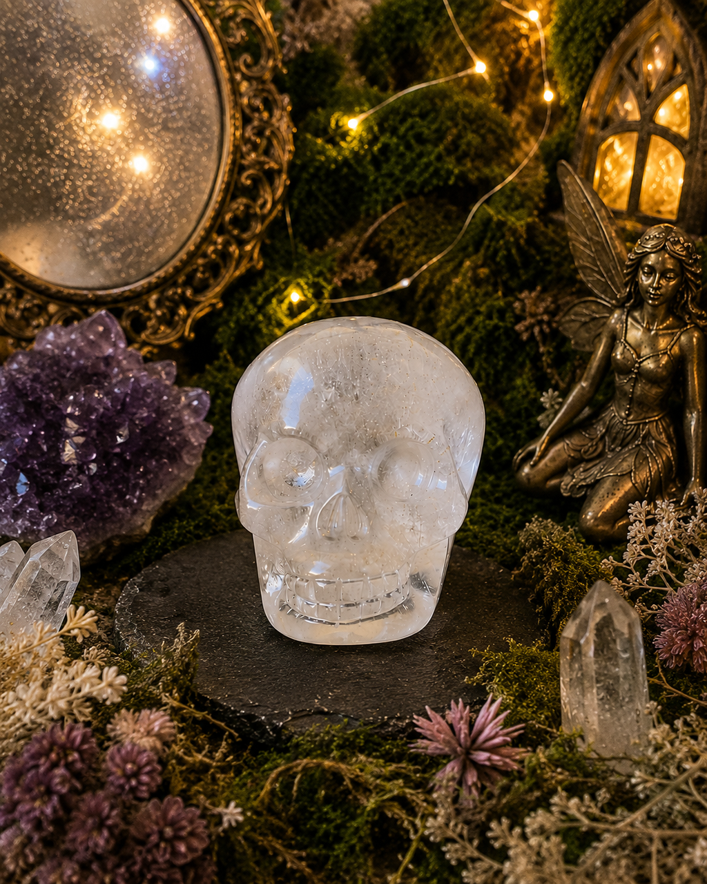 ✨ Starlight Clear Quartz Skull 💀.