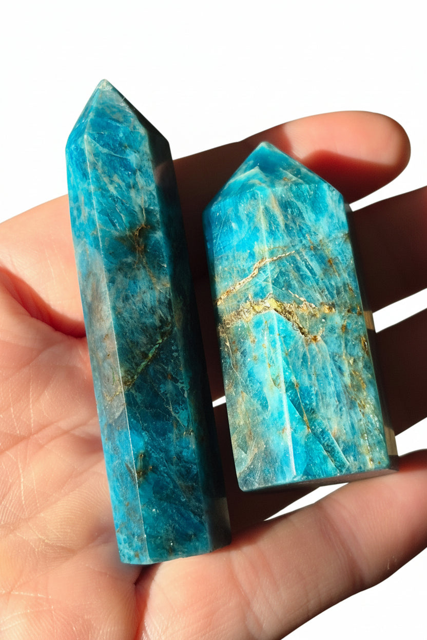🧚‍♀️✨ Celestial Tide Blue Apatite Towers ✨🧚‍♀️ | Set of 2 💙🔮