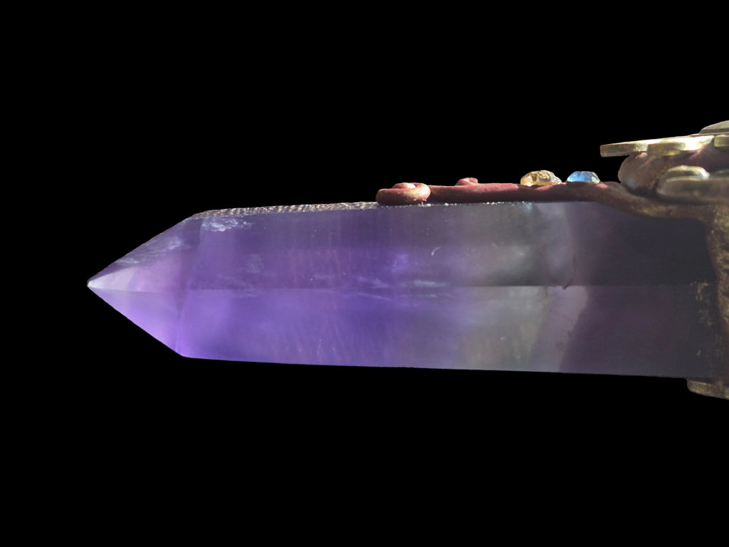 Celestial Flame Purple Fluorite & Clear Quartz Scepter ☀️💜🔮