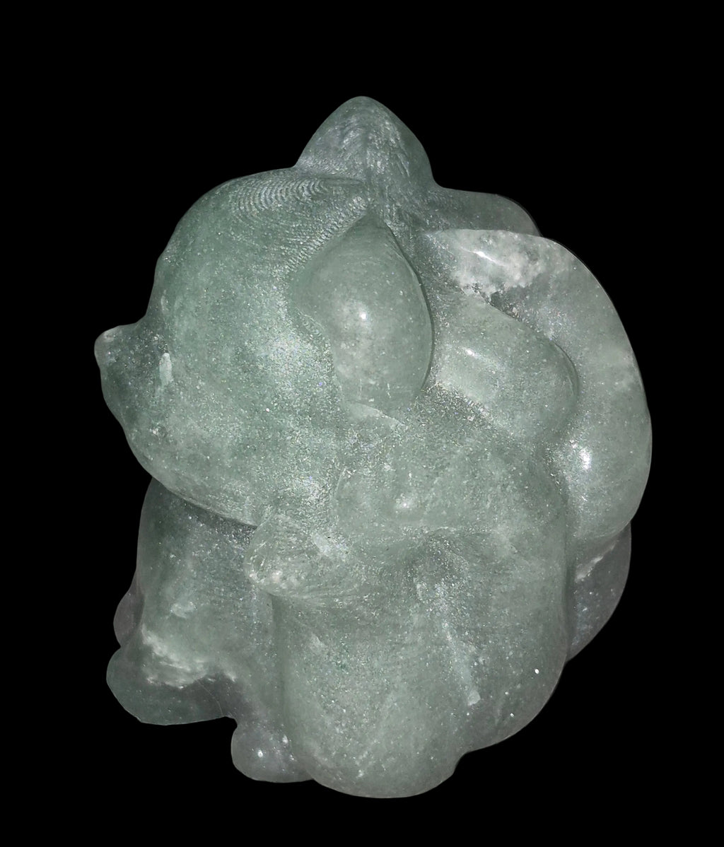 ✨ Green Aventurine Kitsune (Nine-Tailed Fox) Carving ✨