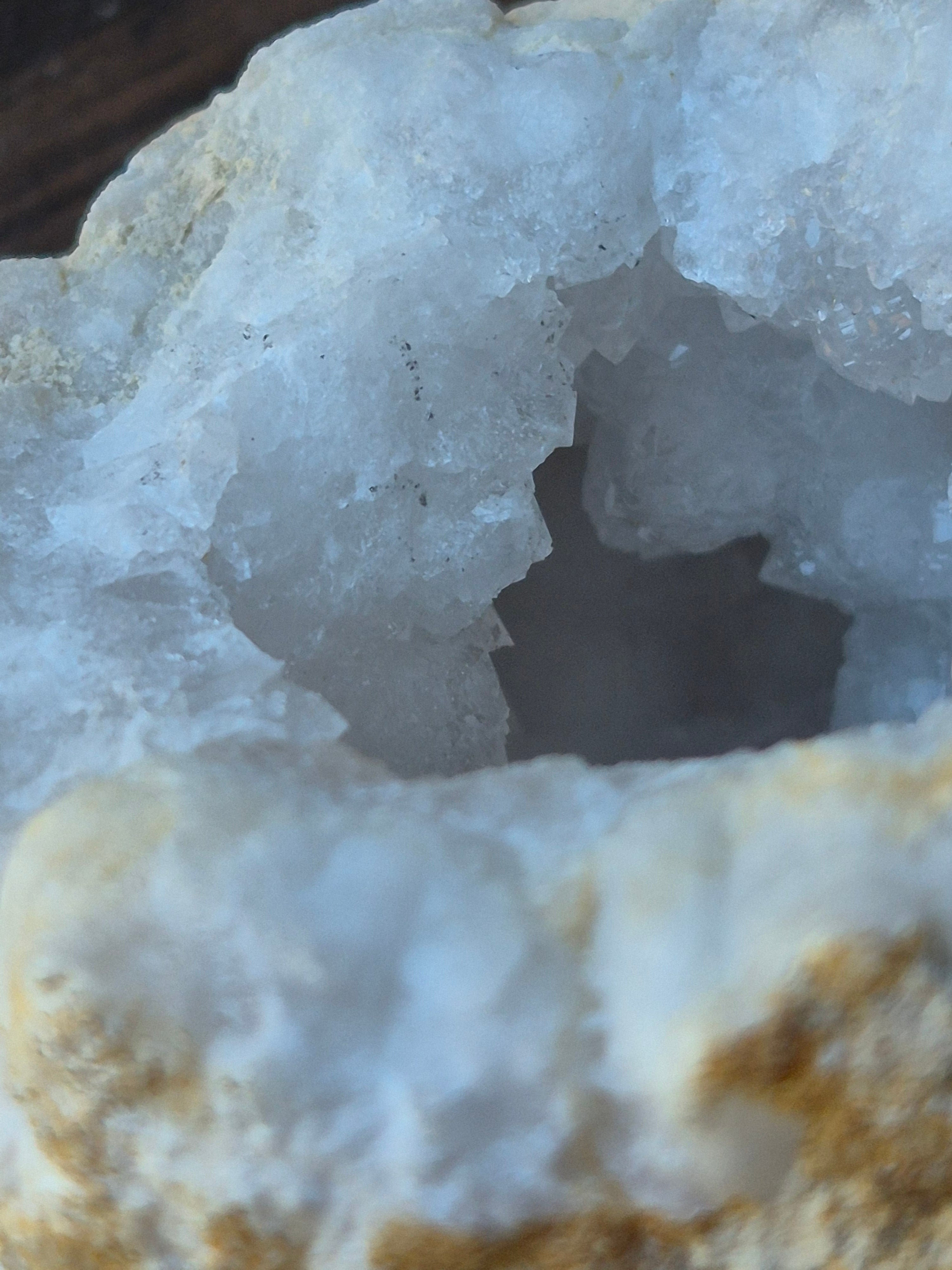 🤍 White Quartz Geode-Half ✨ Specimen No. 012