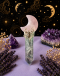 🌙🕷️ Moonweb Rose Quartz & Fluorite Scepter ✨
