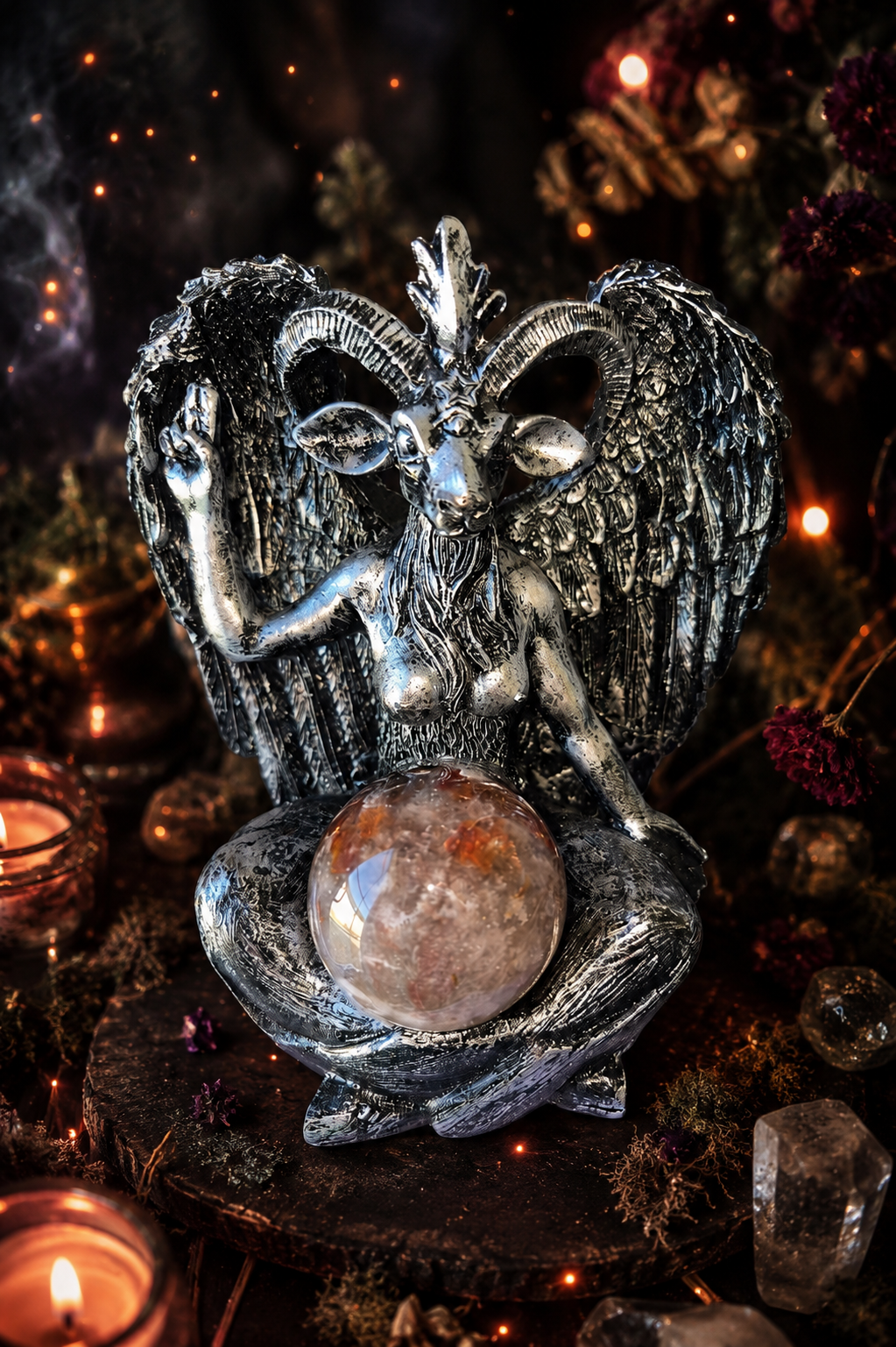 🔥 Fire Quartz Fairy Fire Sphere & Holder