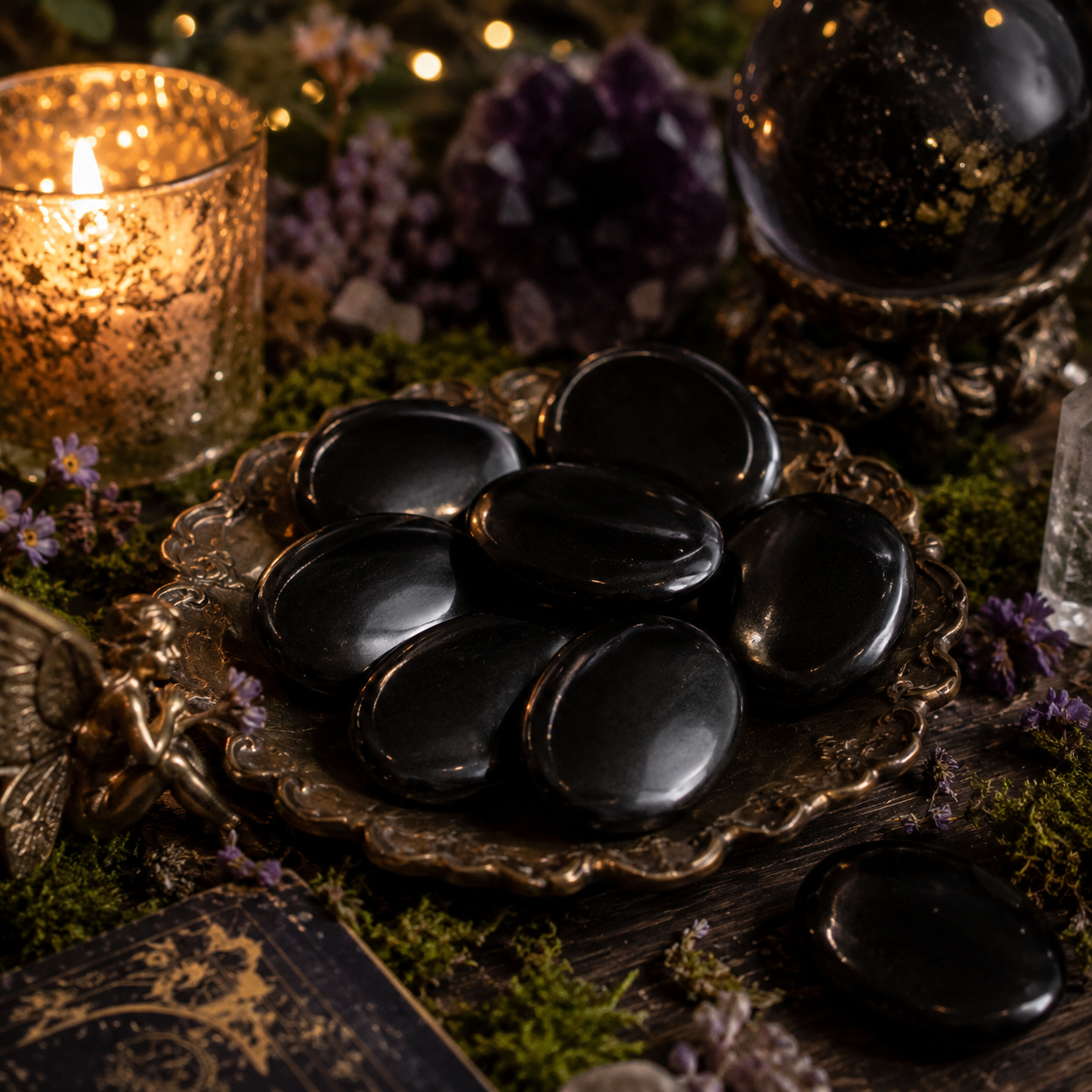 🖤 Obsidian Calming & Worry Stone ✨