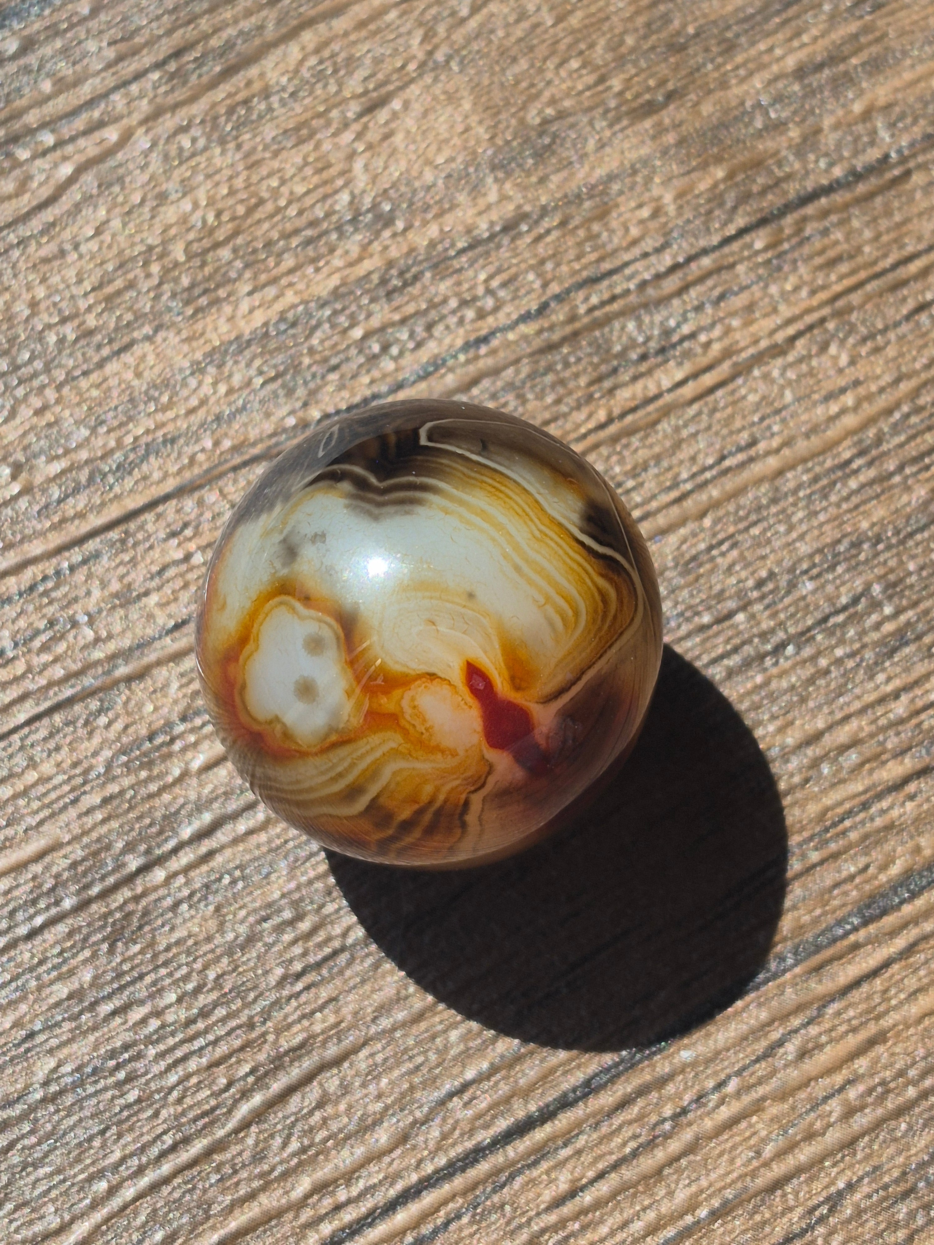 Madagascar Agate Alignment Sphere 🧡🖤🤎