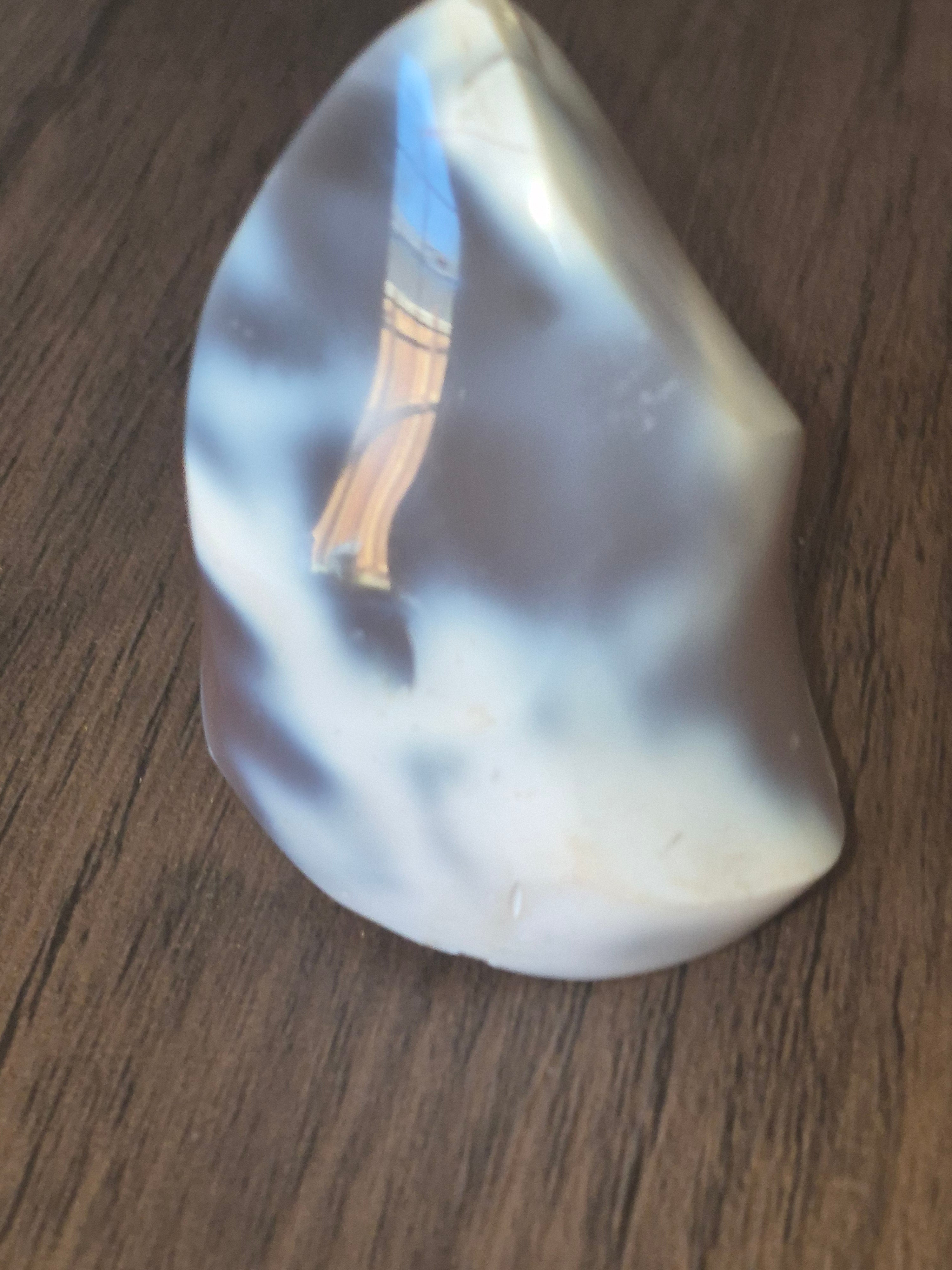 🤍✨️The Portal Stone – 188g Madagascar Orca Agate Flame with Druzy Cave