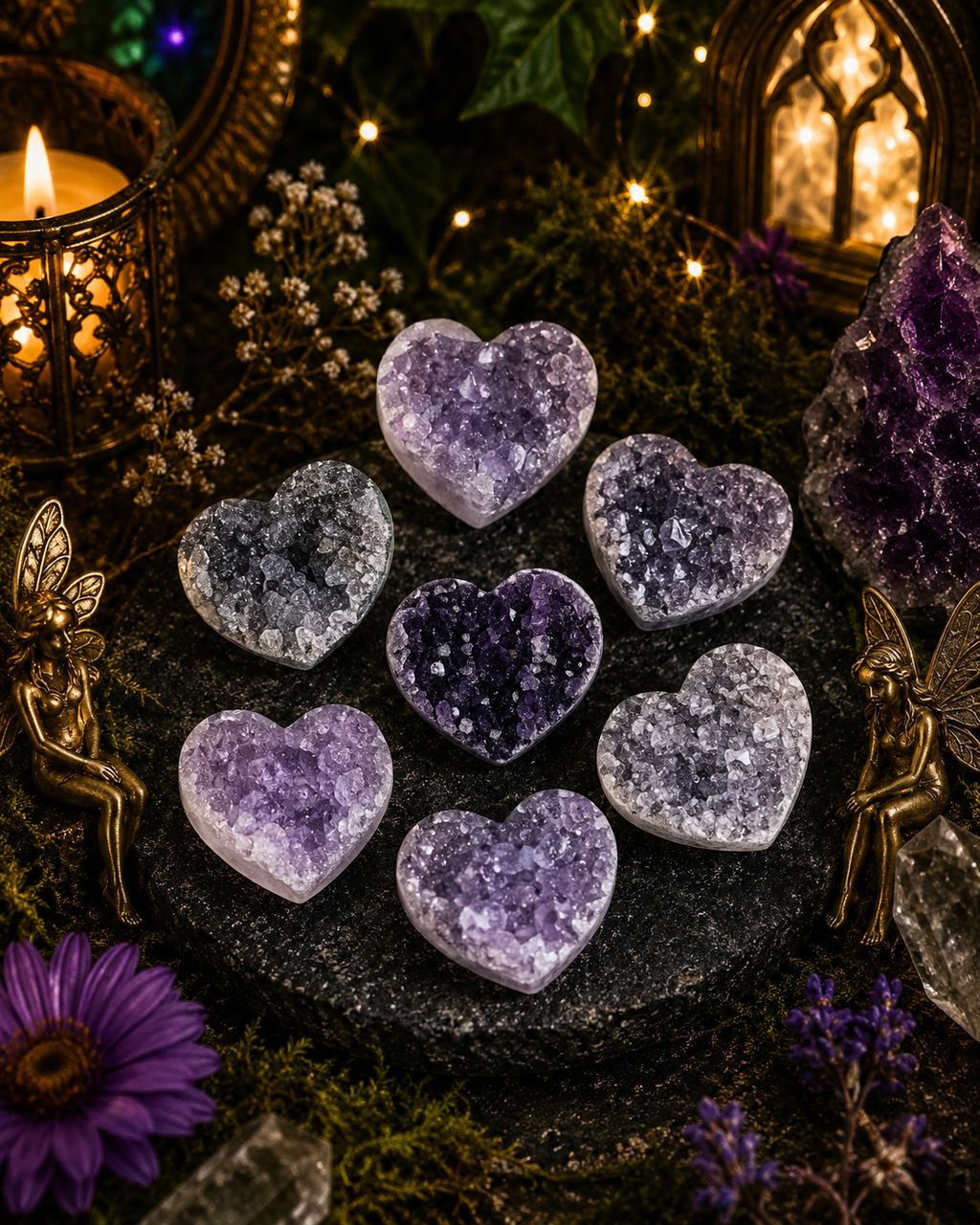 💜✨ Fairy Heart Amethyst Crystal Geode ✨💜