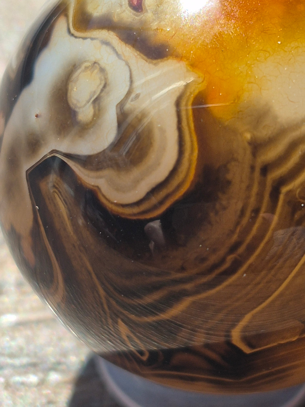 Madagascar Agate Alignment Sphere 🧡🖤🤎