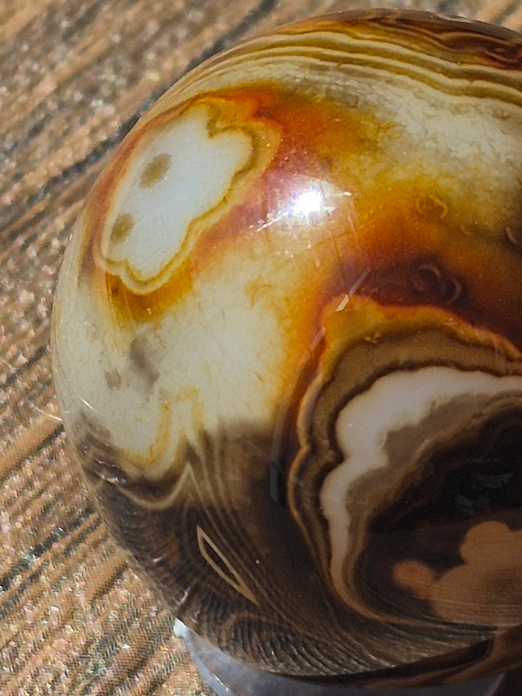 Madagascar Agate Alignment Sphere 🧡🖤🤎