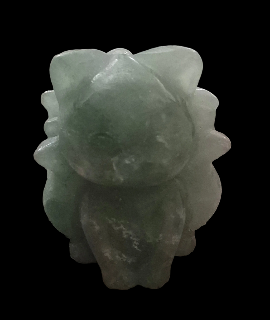 ✨ Green Aventurine Kitsune (Nine-Tailed Fox) Carving ✨